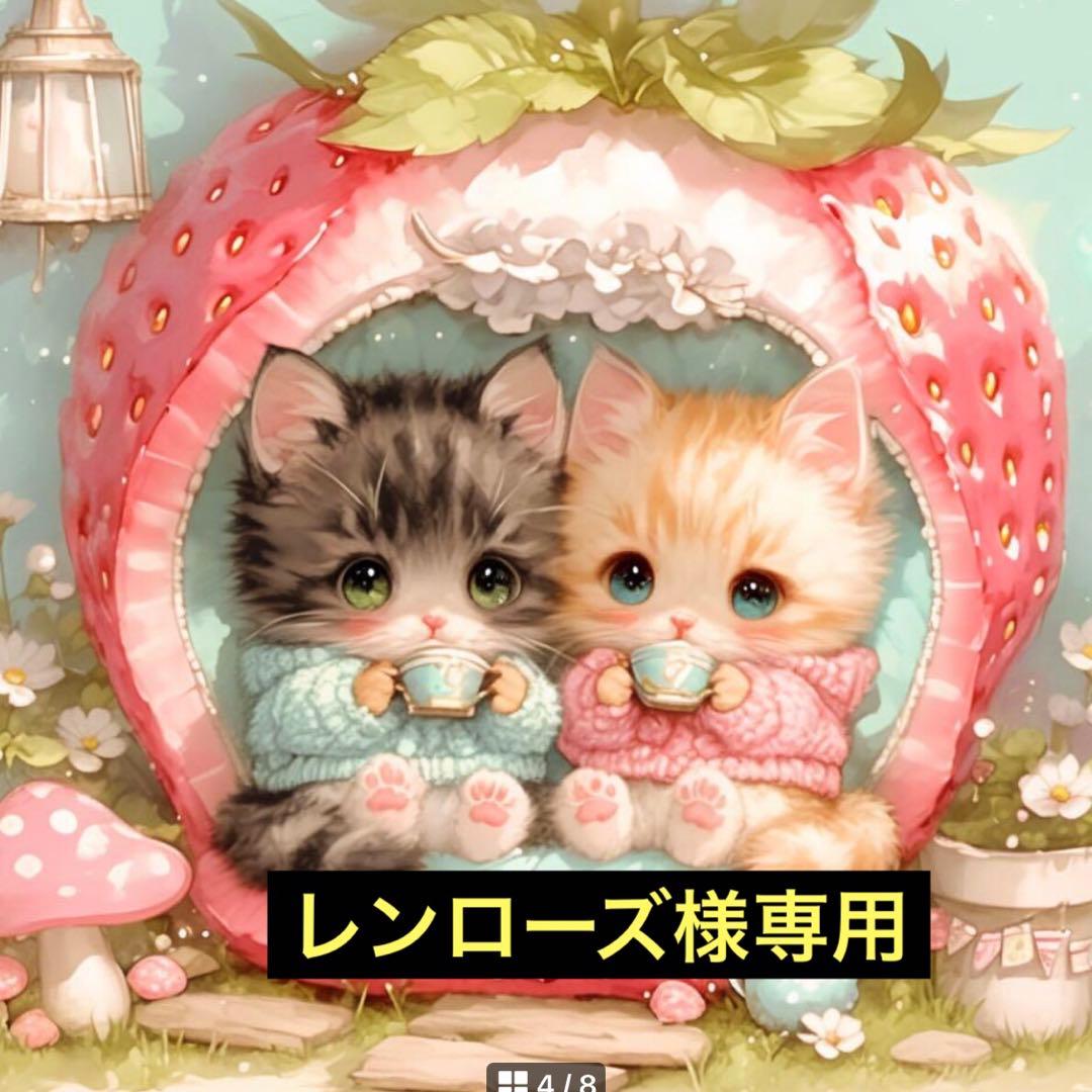 猫ちゃんパネル生地ハンドメイド★レンローズ