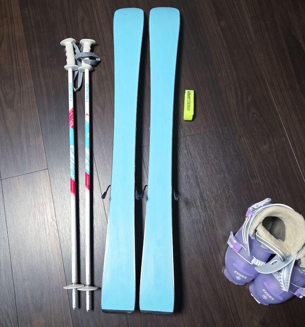 子供用カービングスキーセット板100cm　ストックHEAD 靴20cm