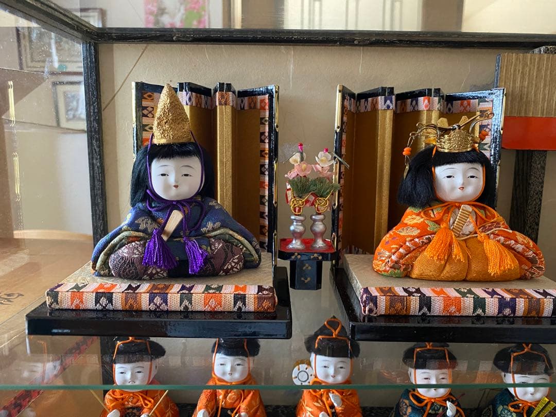 雛人形　木目込人形　昭和レトロ　ガラスケース付