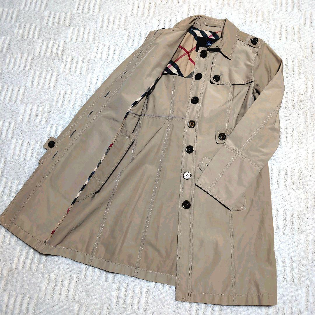 美品✨【バーバリーロンドン】撥水加工メガチェックスプリングコート ベージュ 38