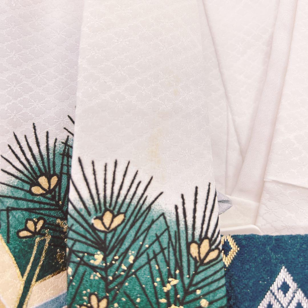 七五三5歳男の子　羽織袴セット　袴3種類付き　白