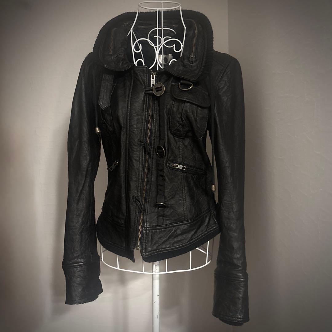 り*ふ様 00s punk rock 平成　ギャル　レザー　本革　ジャケット　お
