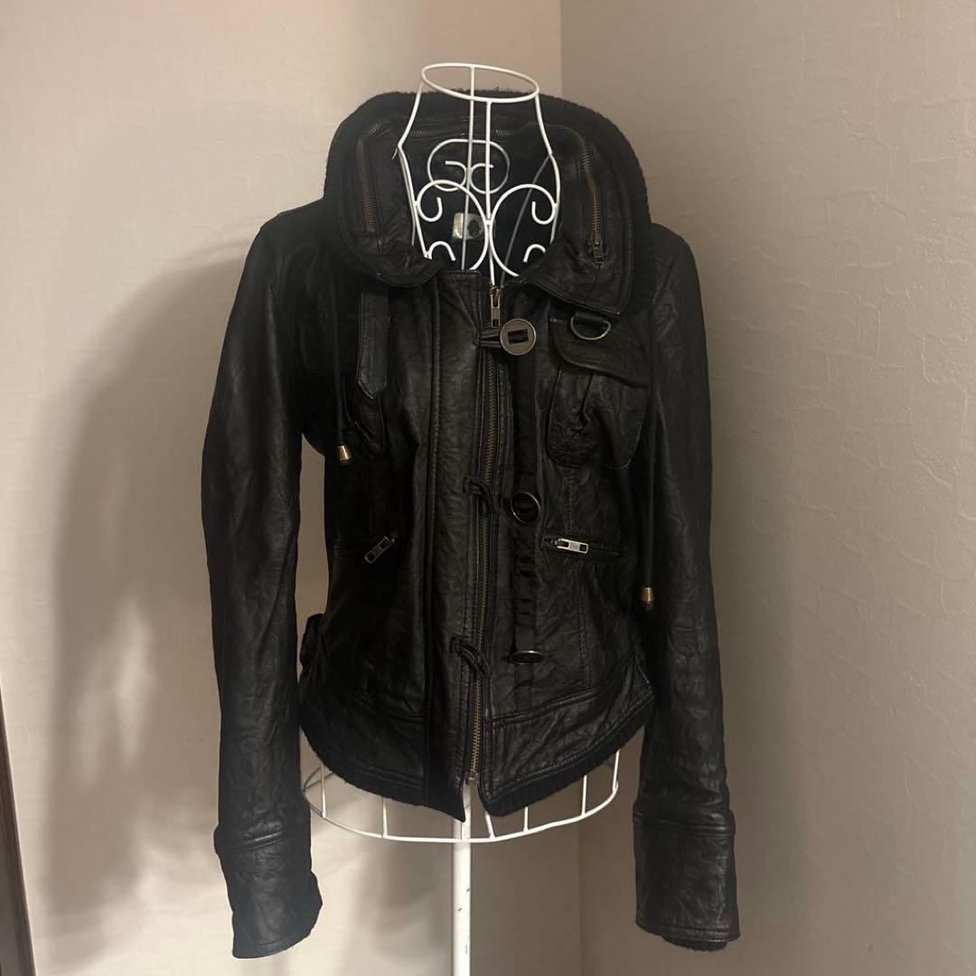 り*ふ様 00s punk rock 平成　ギャル　レザー　本革　ジャケット　お
