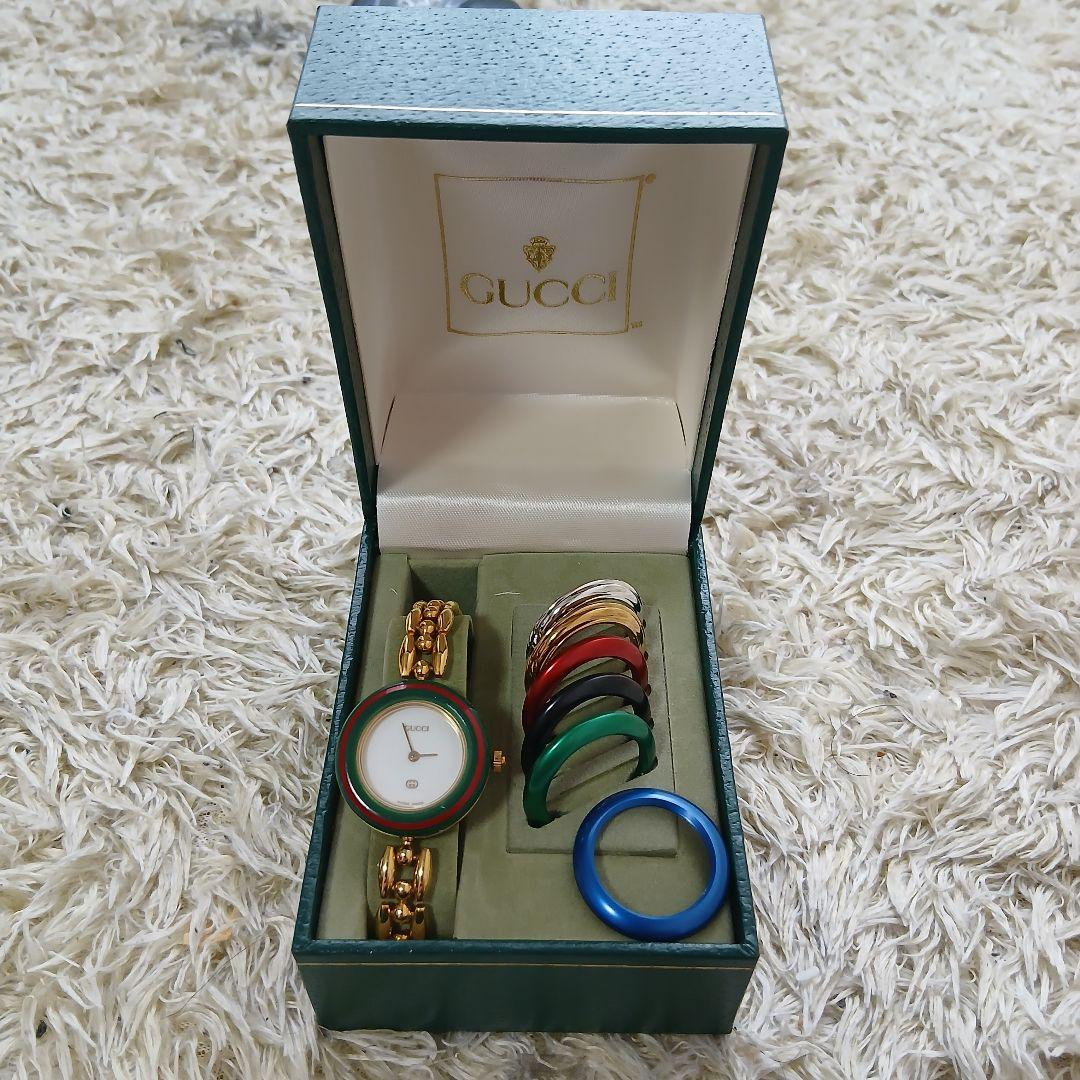 美品 GUCCI 腕時計　11/12　チェンジベゼル　7色　動作ok　リング