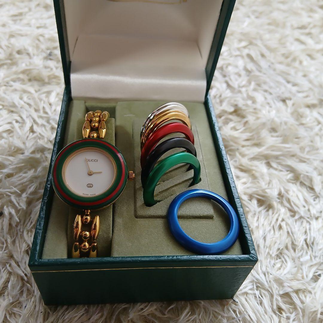 美品 GUCCI 腕時計　11/12　チェンジベゼル　7色　動作ok　リング