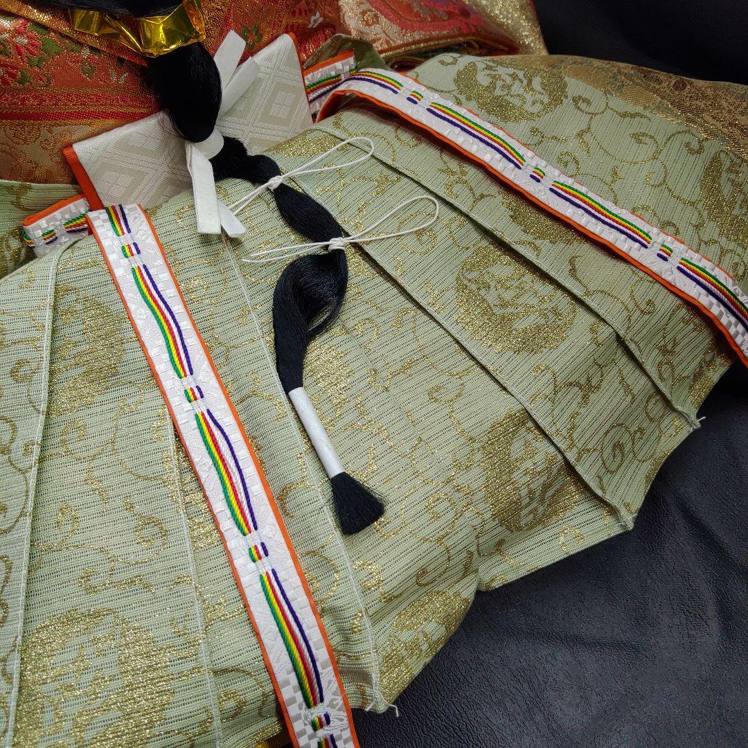 雛人形 京雛新王 平安 光寛作 特上七番 本帯地 正絹着物 未使用品