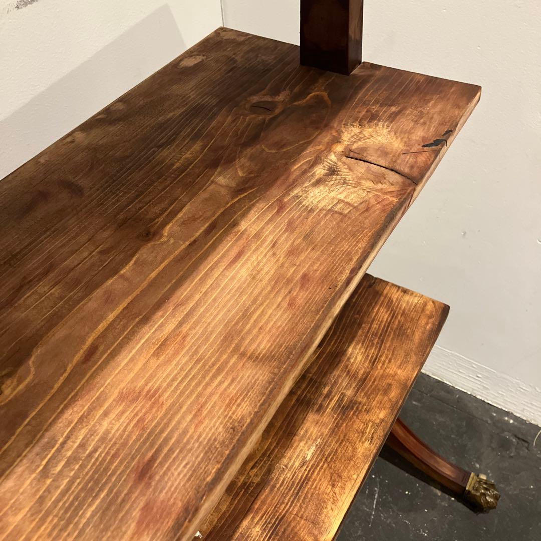 アンティーク木製3段シェルフ