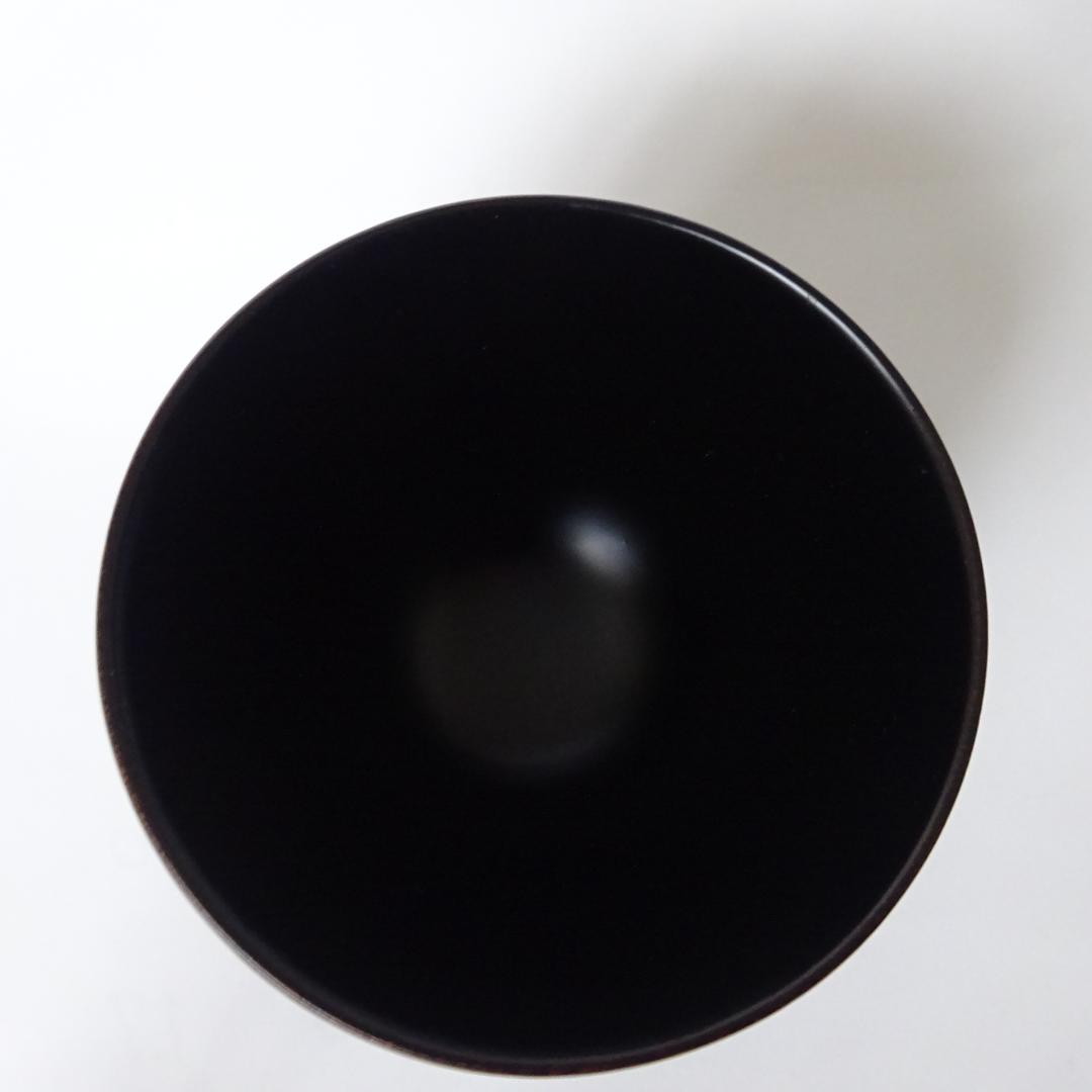 木曽漆器　伊藤寛司商店　デザートカップ　総黒塗（筋入）　2個