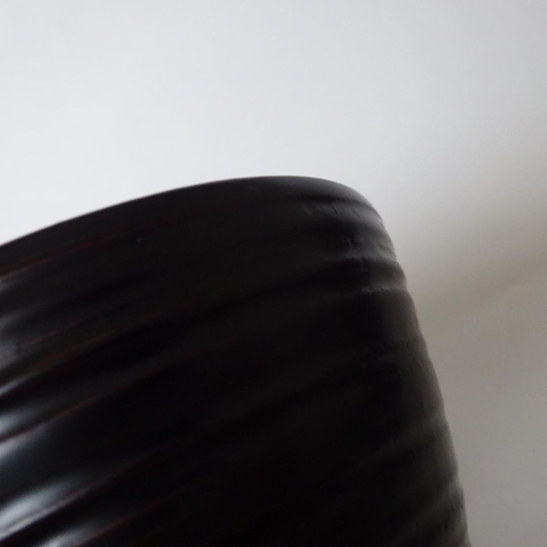 木曽漆器　伊藤寛司商店　デザートカップ　総黒塗（筋入）　2個