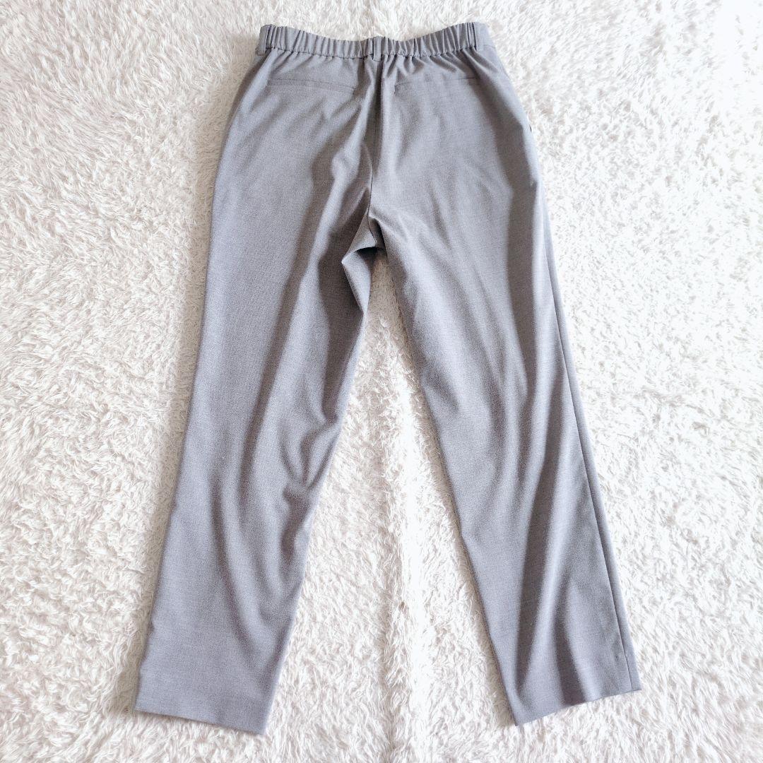 アンタイトル　洗える　キャリーマン　ノーカラーパンツスーツ　セットアップ　グレー