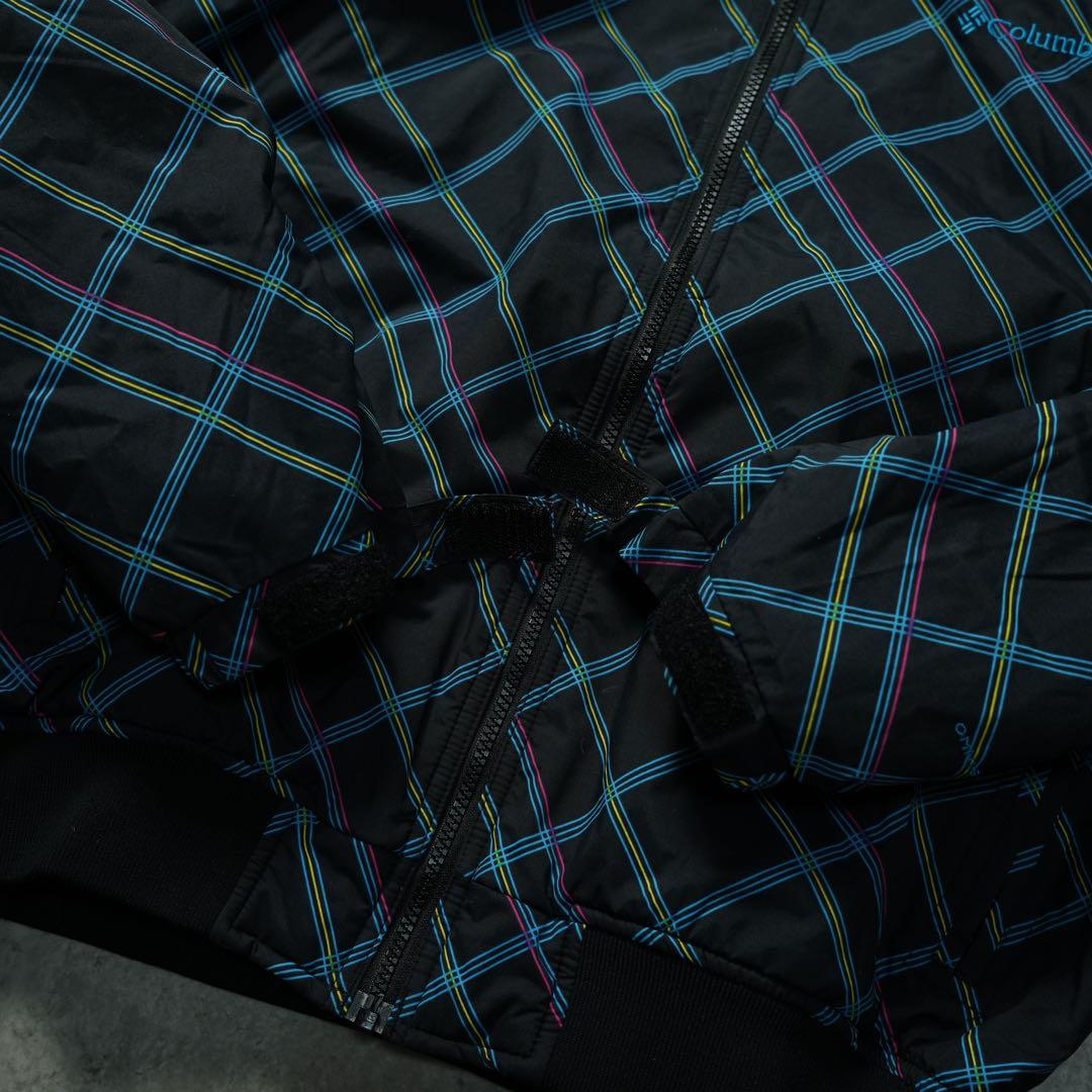 y2k Columbia パフボンバージャケット チェック柄 短丈 ブラック