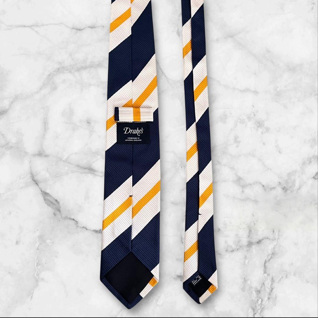 ◎美品◎★Drake's ★シルク★レジメンタル ★ネクタイ★ネイビー