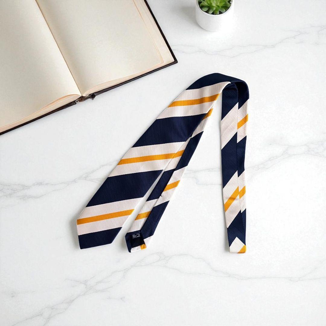 ◎美品◎★Drake's ★シルク★レジメンタル ★ネクタイ★ネイビー