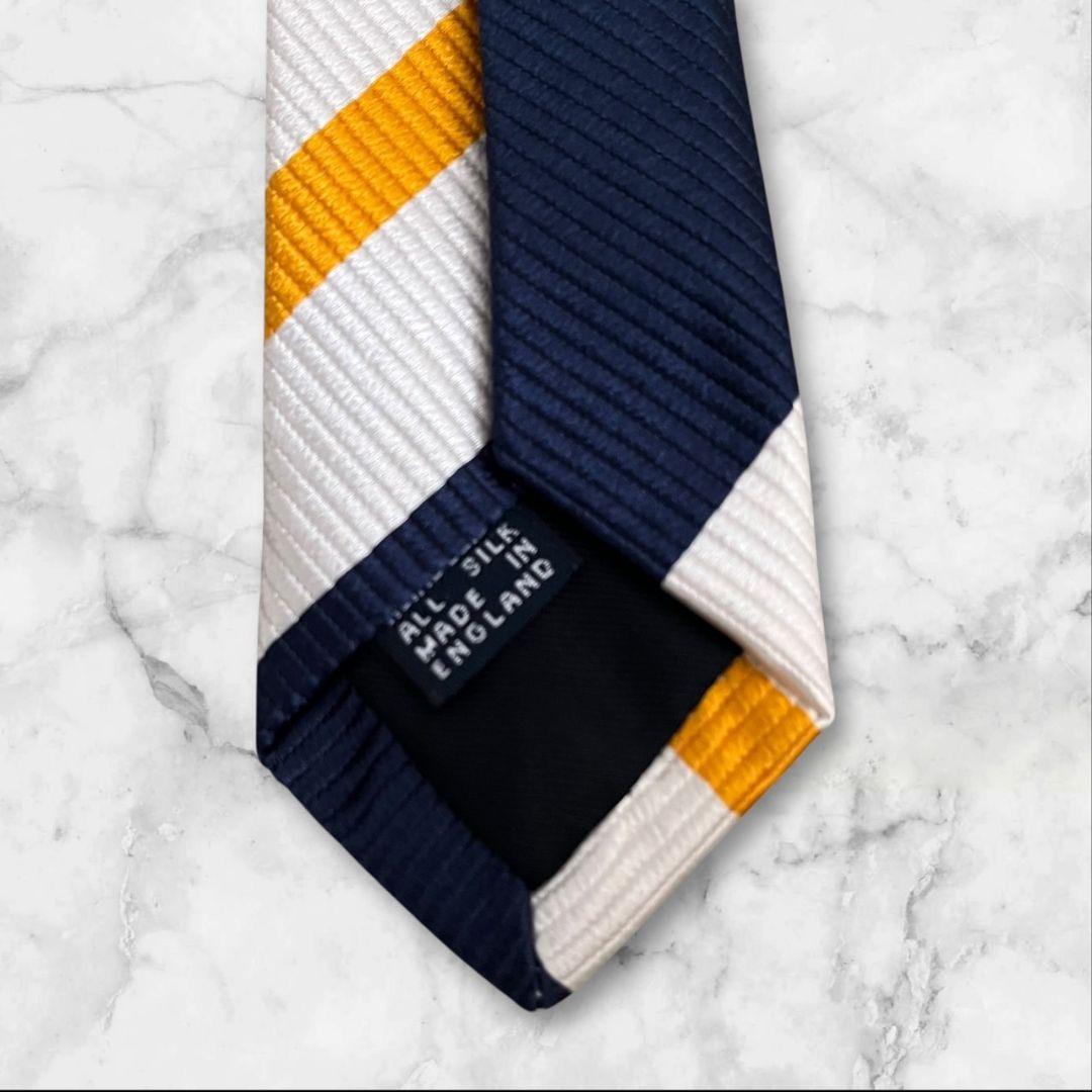 ◎美品◎★Drake's ★シルク★レジメンタル ★ネクタイ★ネイビー