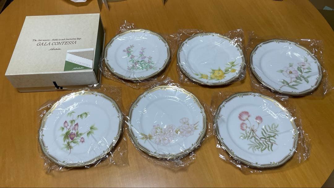 ノリタケ ガラコンテッサ サラダ皿 柄違い6枚