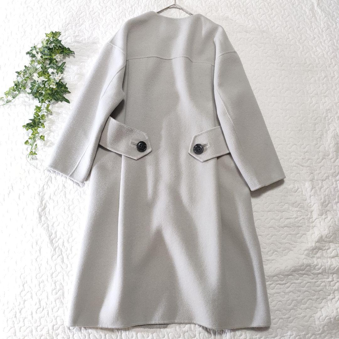 美品✨ADORE　カシミヤ混　ベストジャケット付きノーカラーリバーコート　グレー