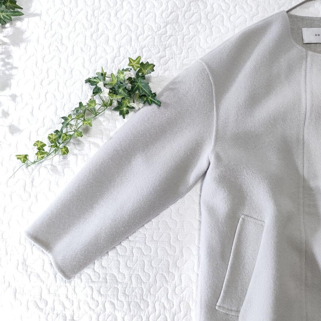 美品✨ADORE　カシミヤ混　ベストジャケット付きノーカラーリバーコート　グレー