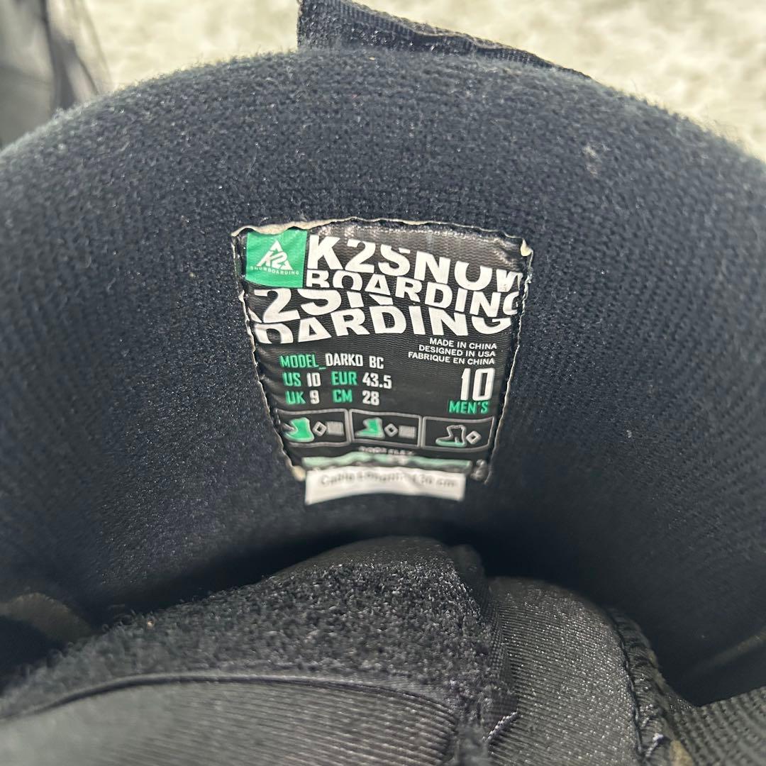 良品 K2 スノーボードブーツ DARKO BOA メンズ 28cm ボアタイプ