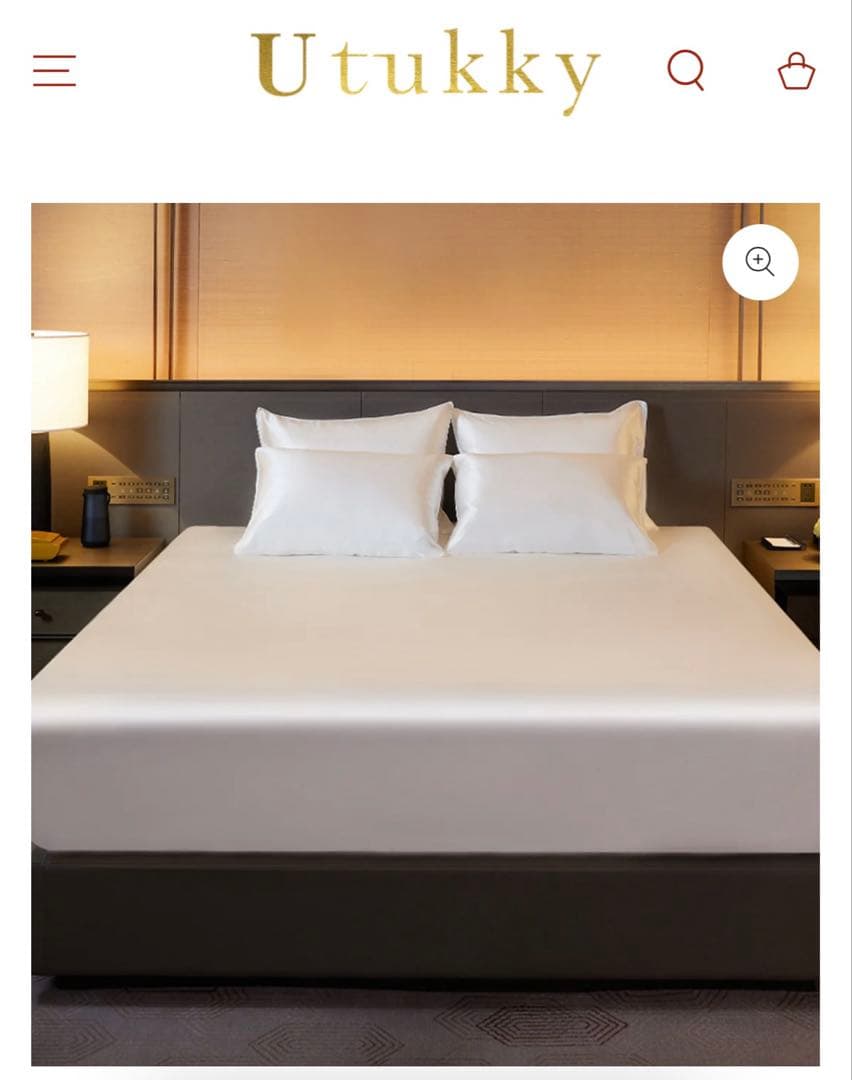 UTUKKY シルクボックスシーツ　アイボリー　セミダブル