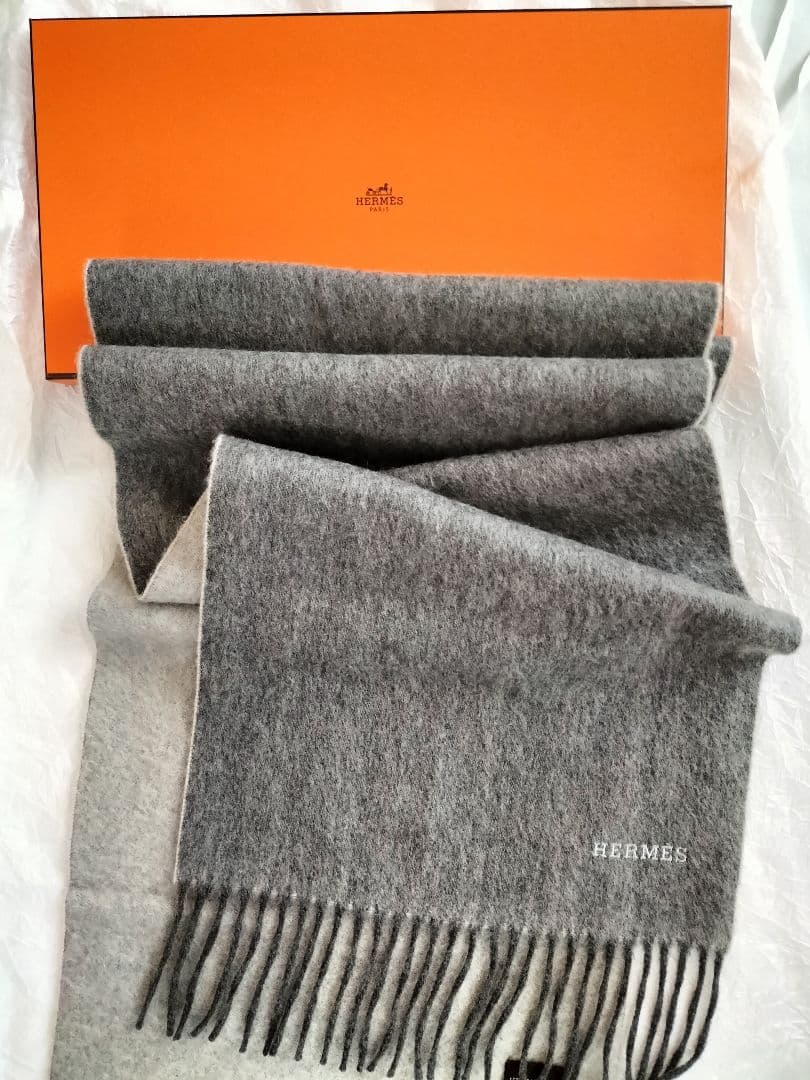 Taro　ダブルフェイスカシミヤマフラーHERMES エルメスリバーシブル