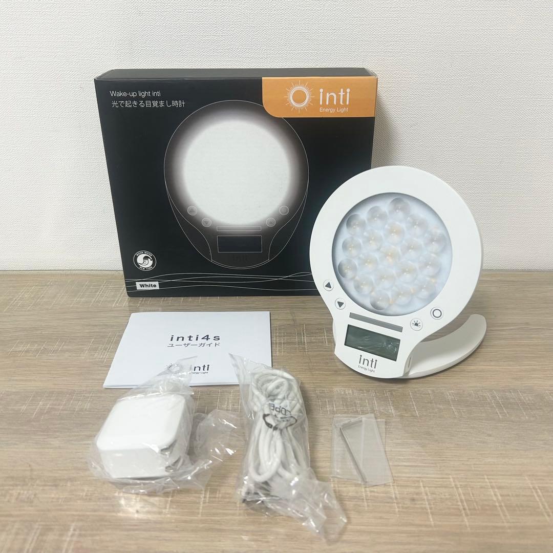【開封未使用】inti4s 光で起きる目覚まし時計 ホワイト