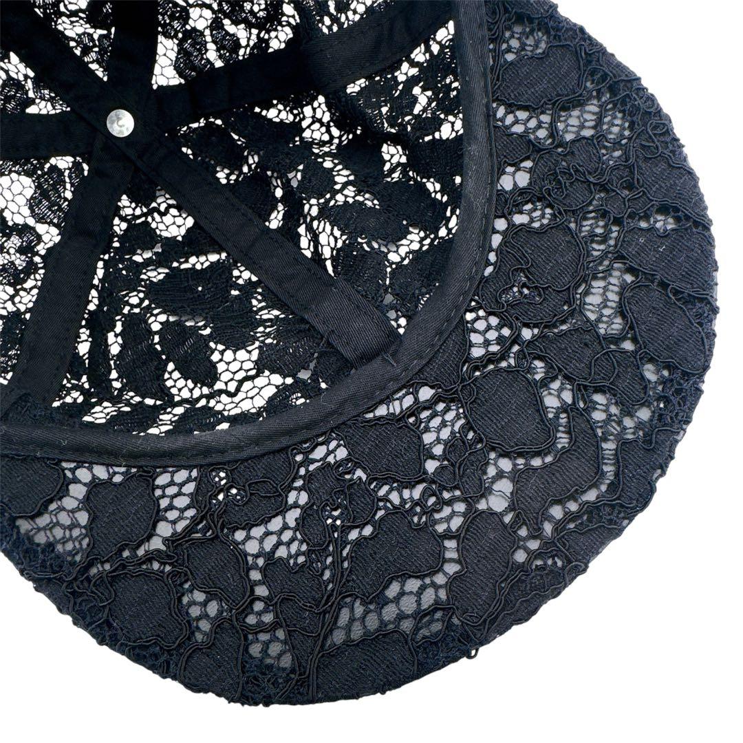 美品◇シャネル レース ココマーク 21M キャップ 帽子 ブラック Lサイズ