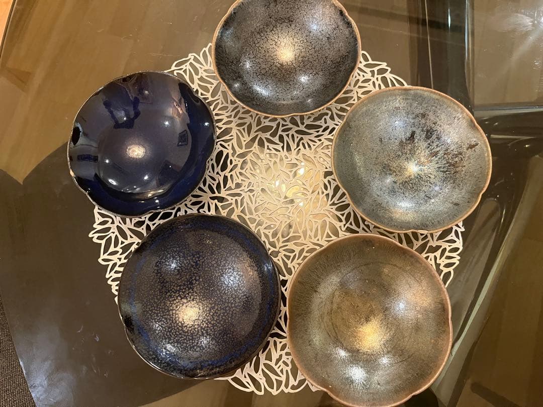 鎌田 幸二作 油滴天目等 5客セット