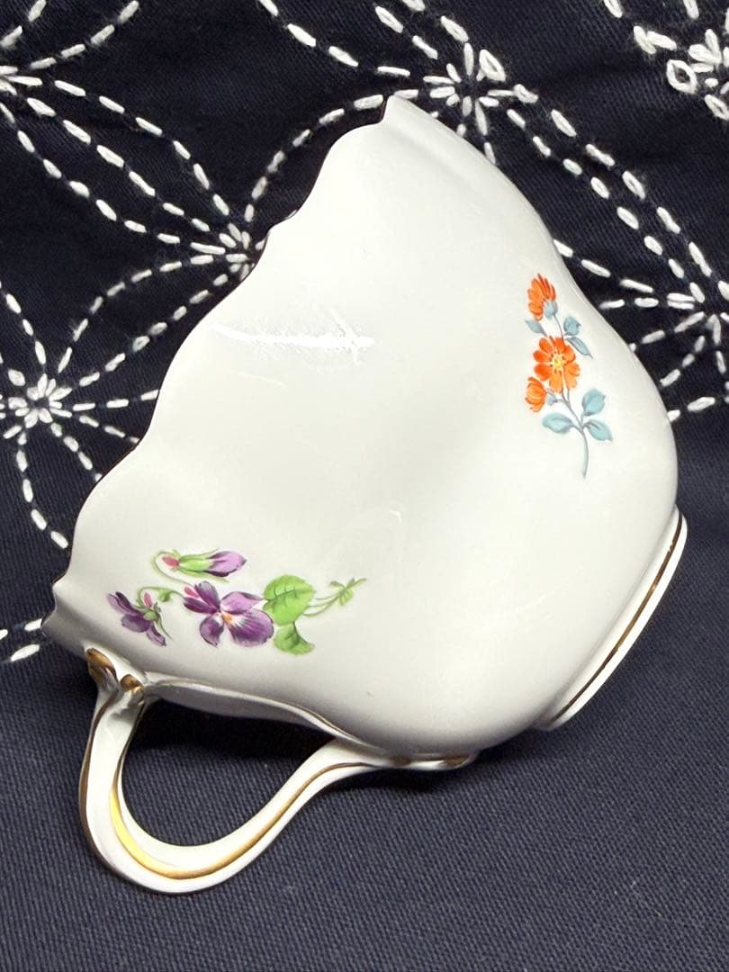 マイセン　三つ花（ピンクローズ）　カップ＆ソーサー＆プレート