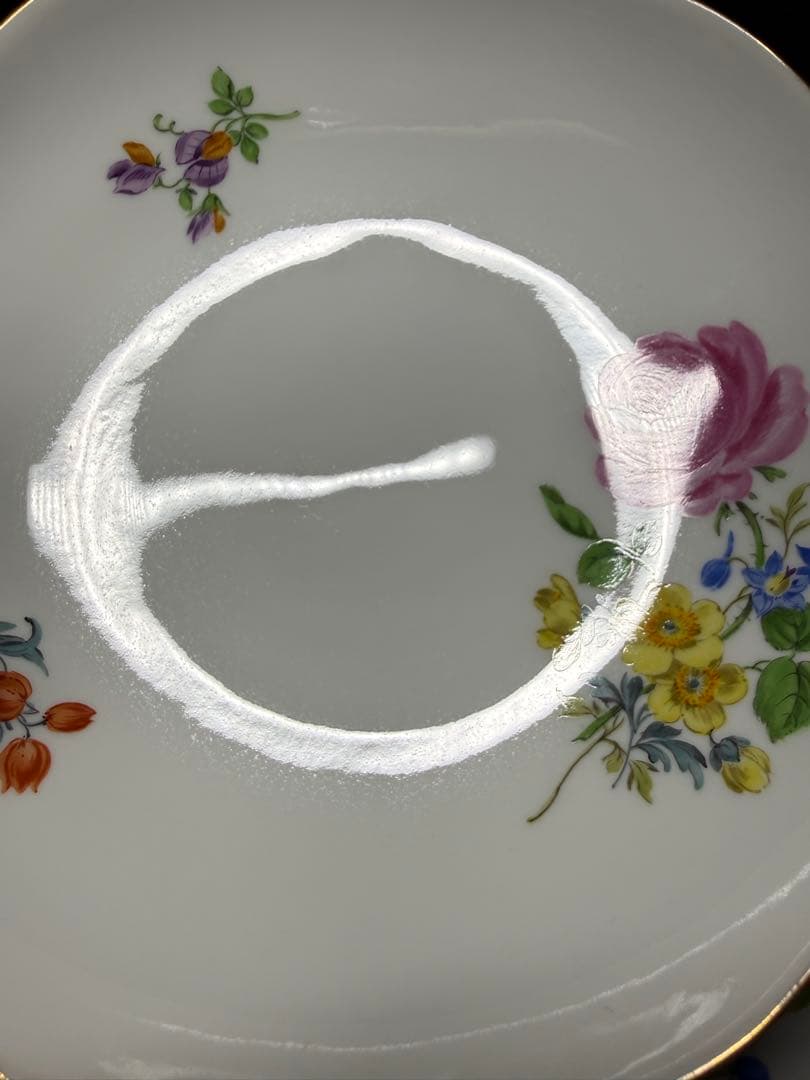 マイセン　三つ花（ピンクローズ）　カップ＆ソーサー＆プレート