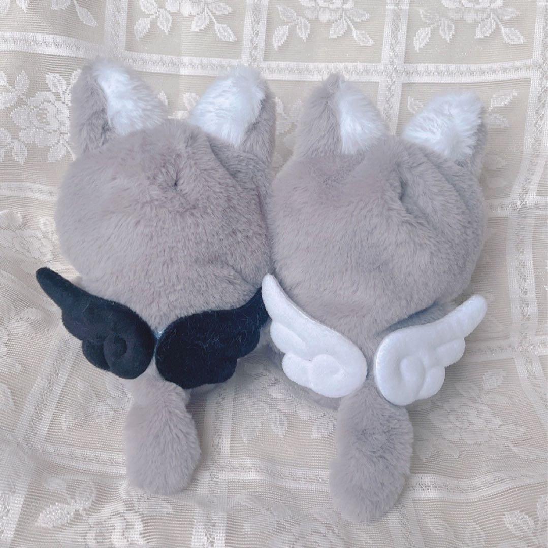 b177 ぬい服 12cm ちびぐるみ 着ぐるみ おすわり 顔付 グレー狼セット