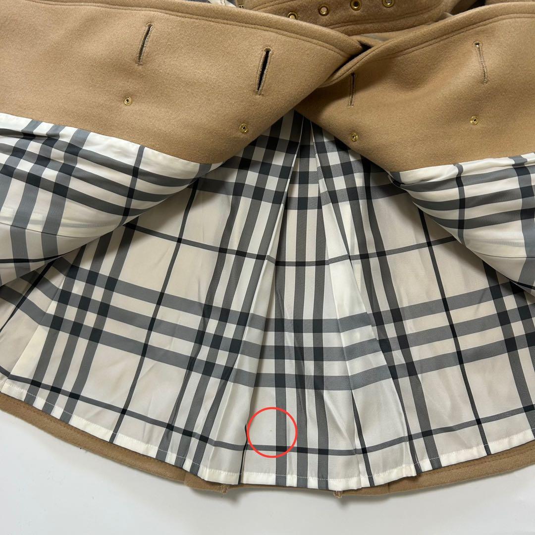 バーバリーブルーレーベル　ダッフルコート　ノバチェック　ベージュ　38 ベルト