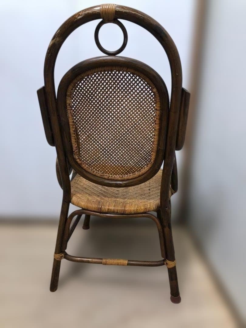 ラタンチェア　イス　ヴィンテージ　ラタン　藤家具　250226-3