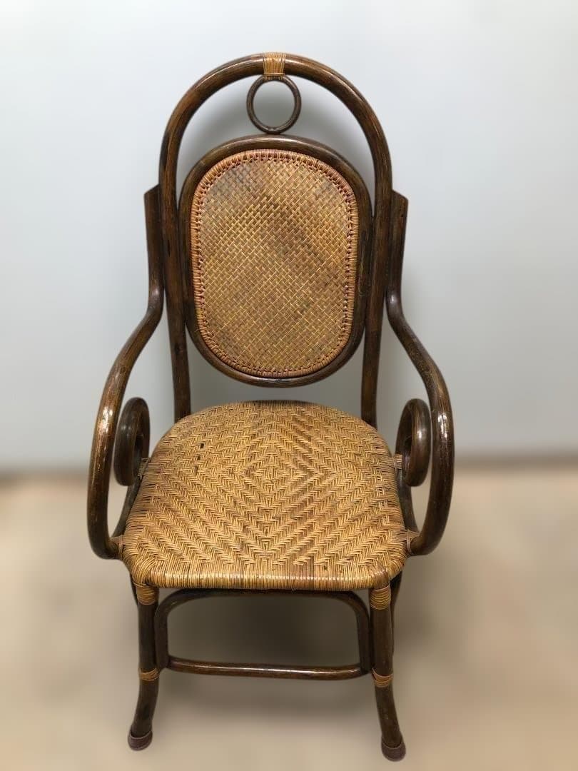 ラタンチェア　イス　ヴィンテージ　ラタン　藤家具　250226-3