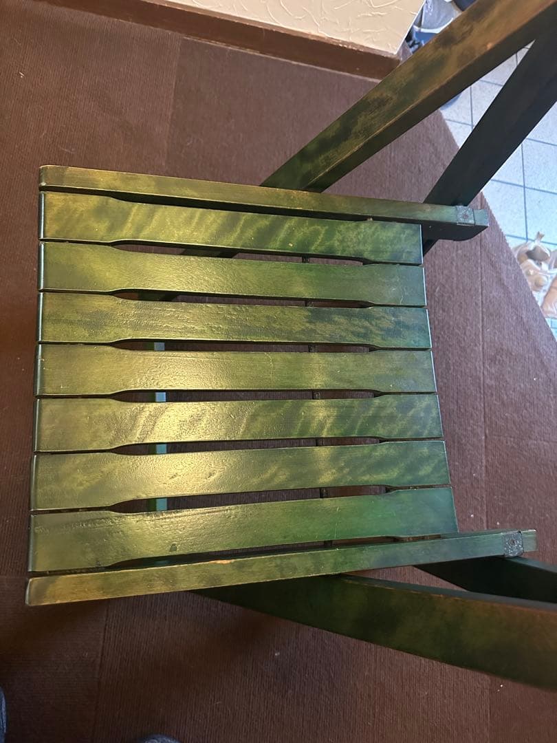 北欧トルステン1950年代風　ビンテージ木製折りたたみ椅子(赤と緑の2色)