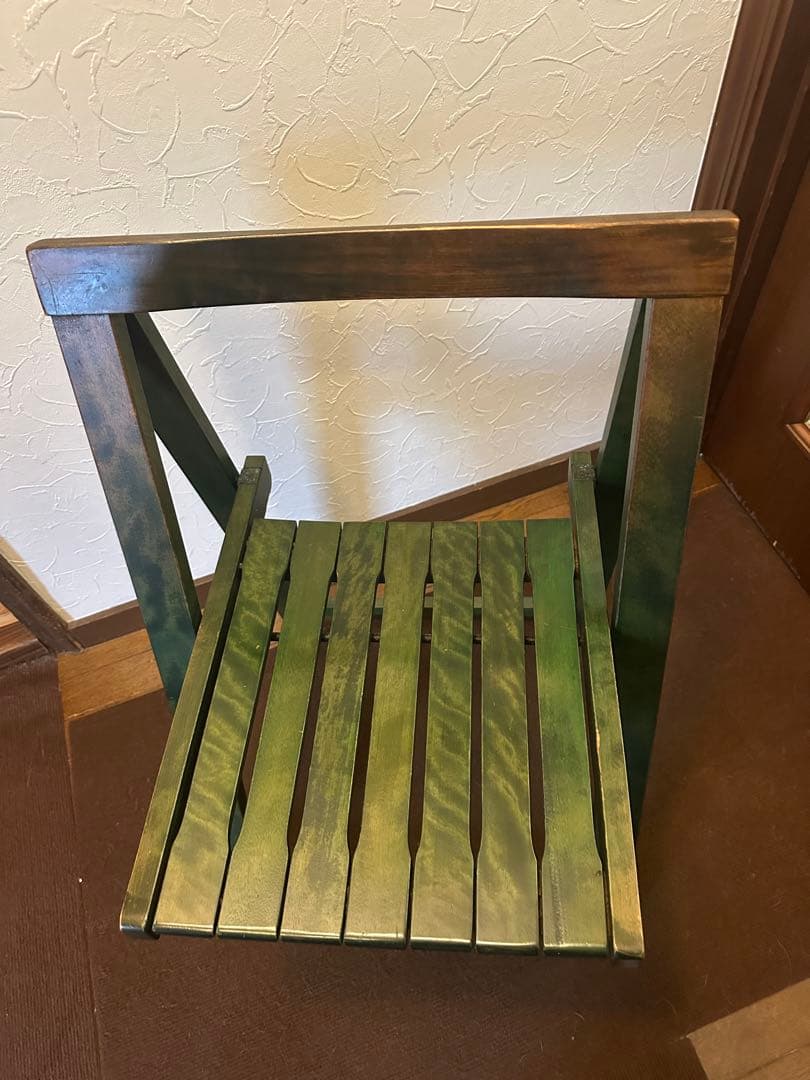 北欧トルステン1950年代風　ビンテージ木製折りたたみ椅子(赤と緑の2色)