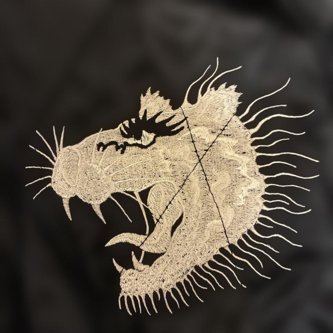 スカジャンフェードOKINAWA虎ドラゴン刺繍サテンフェード