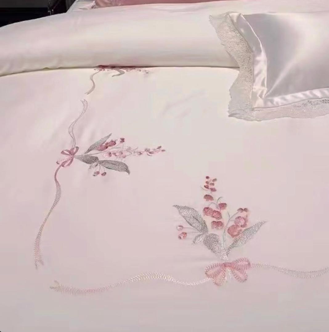 【オーダーメイド可】鈴蘭 エジプト超長綿100% 850TC ホワイト すずらん