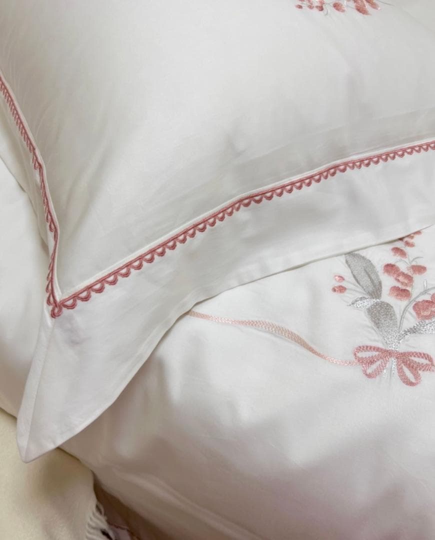 【オーダーメイド可】鈴蘭 エジプト超長綿100% 850TC ホワイト すずらん