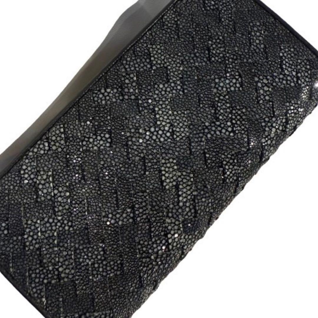 スティングレー エイ革 編み込み 長財布