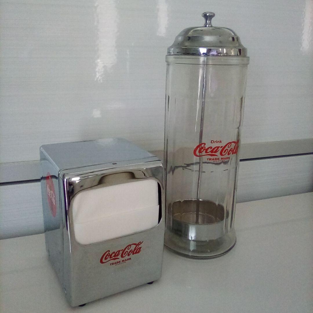 希少　コカ・コーラ　ナプキンディスペンサー　ストローケース