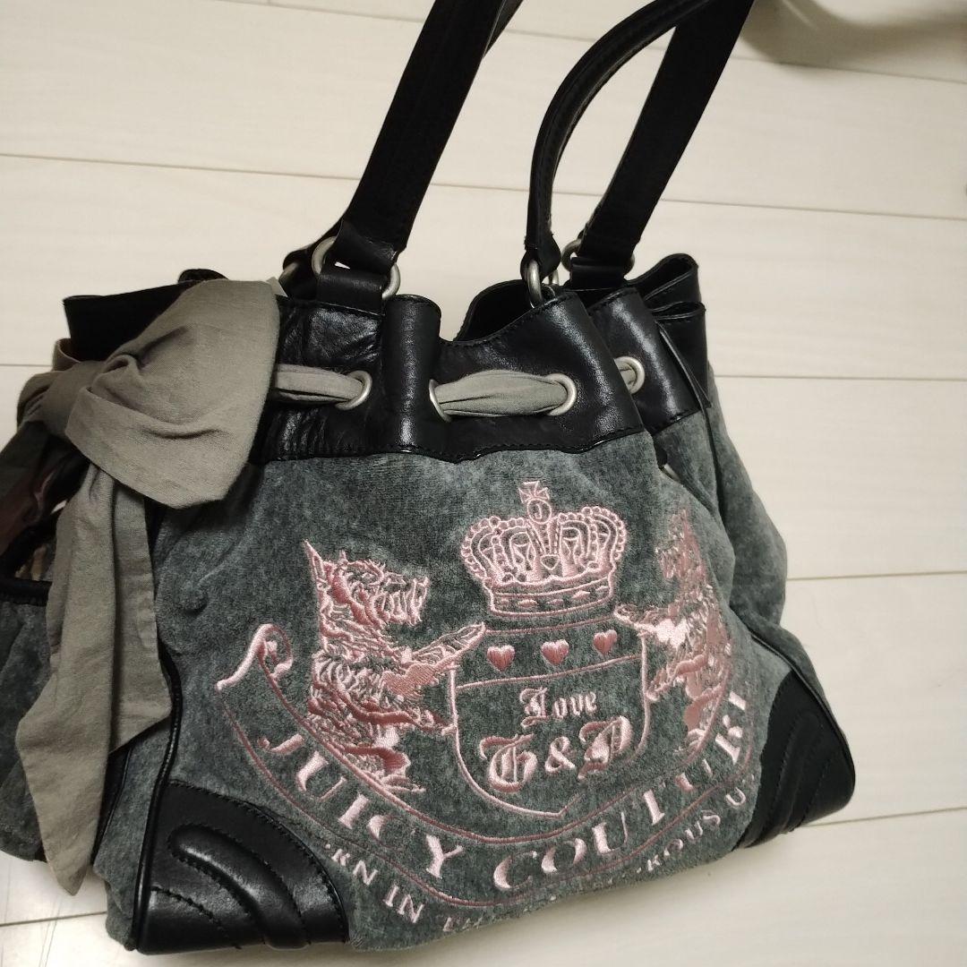 ジューシークチュール 刺繍トートバッグ リボン Y2K 平成 グランジ ギャル