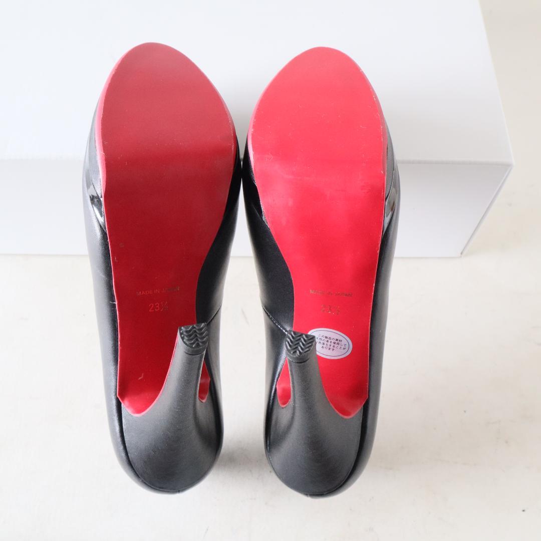 未使用現行モデルコメックス　ラウンドトウダブルストームパンプス　黒　23.5cm