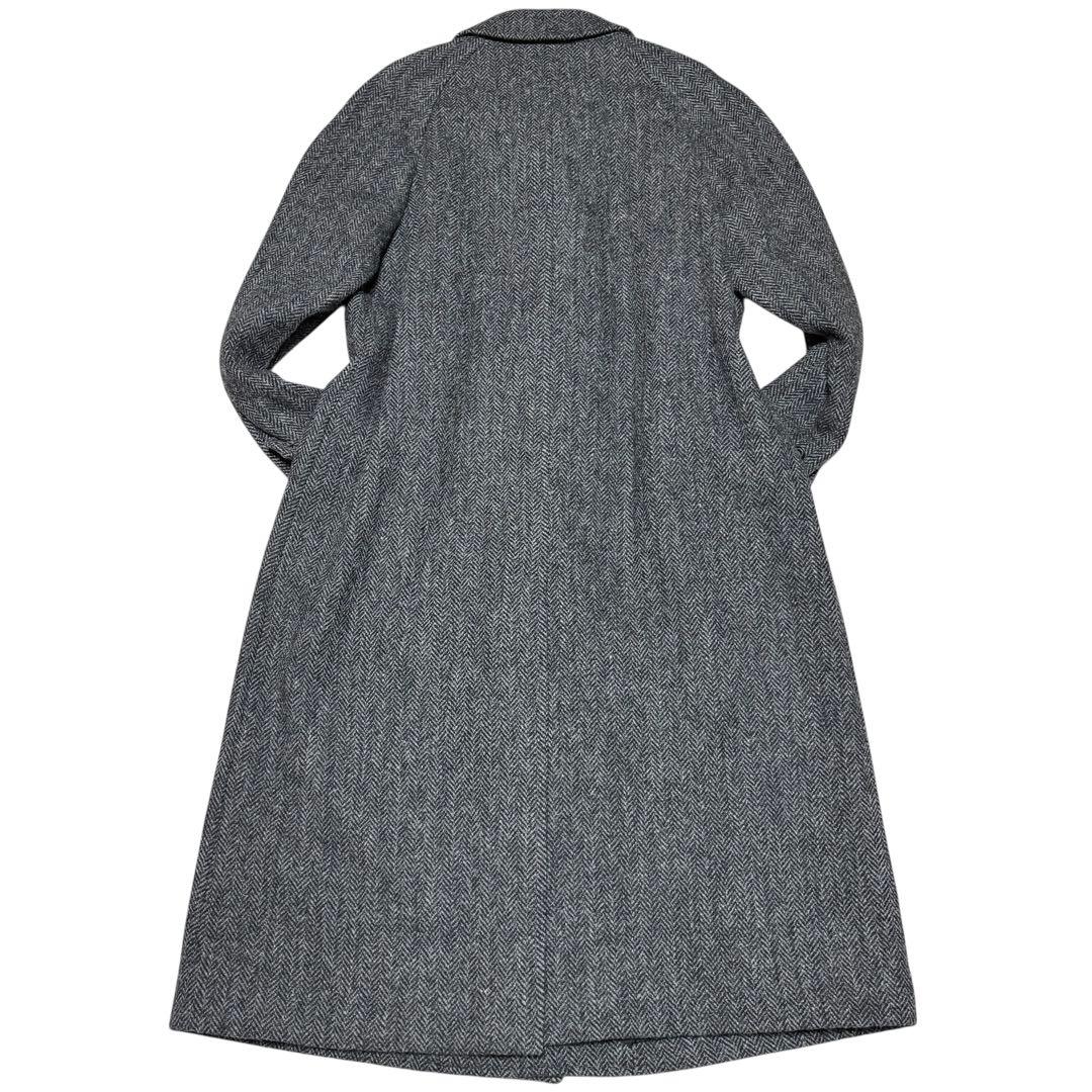 極美品 HARRIS TWEED ハリスツイード ロングコート ヘリンボーン
