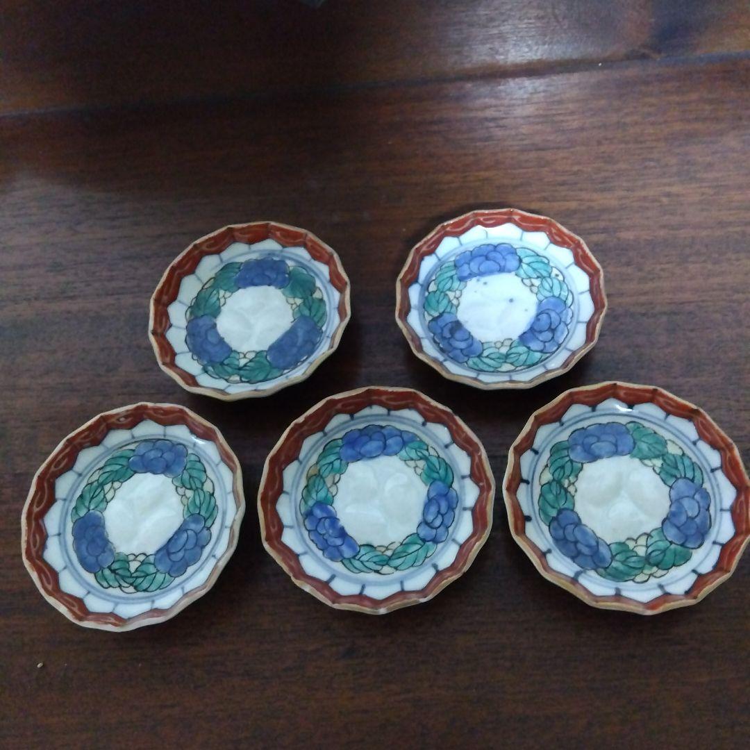 古伊万里　豆皿５枚 見込み亀の陽刻