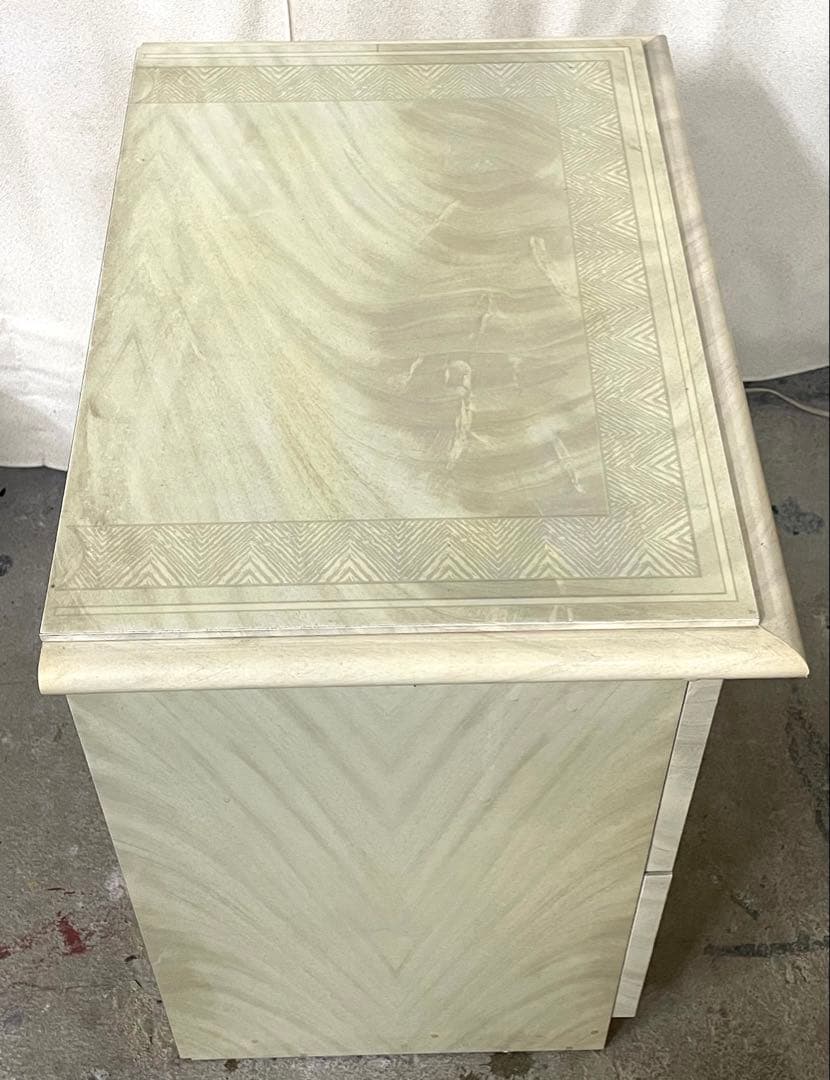 ナイトテーブル 2段チェスト アンティーク イタリア 白系 美品