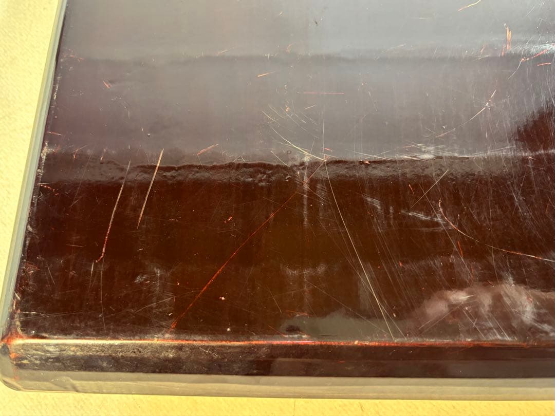 アンティーク　讃岐彫　古い松材のくり貫き角盆(四方盆)5枚セット　②