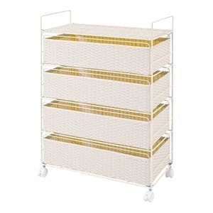 ランドリーラック ホワイト (約)幅60cm 組立式 キャスター付