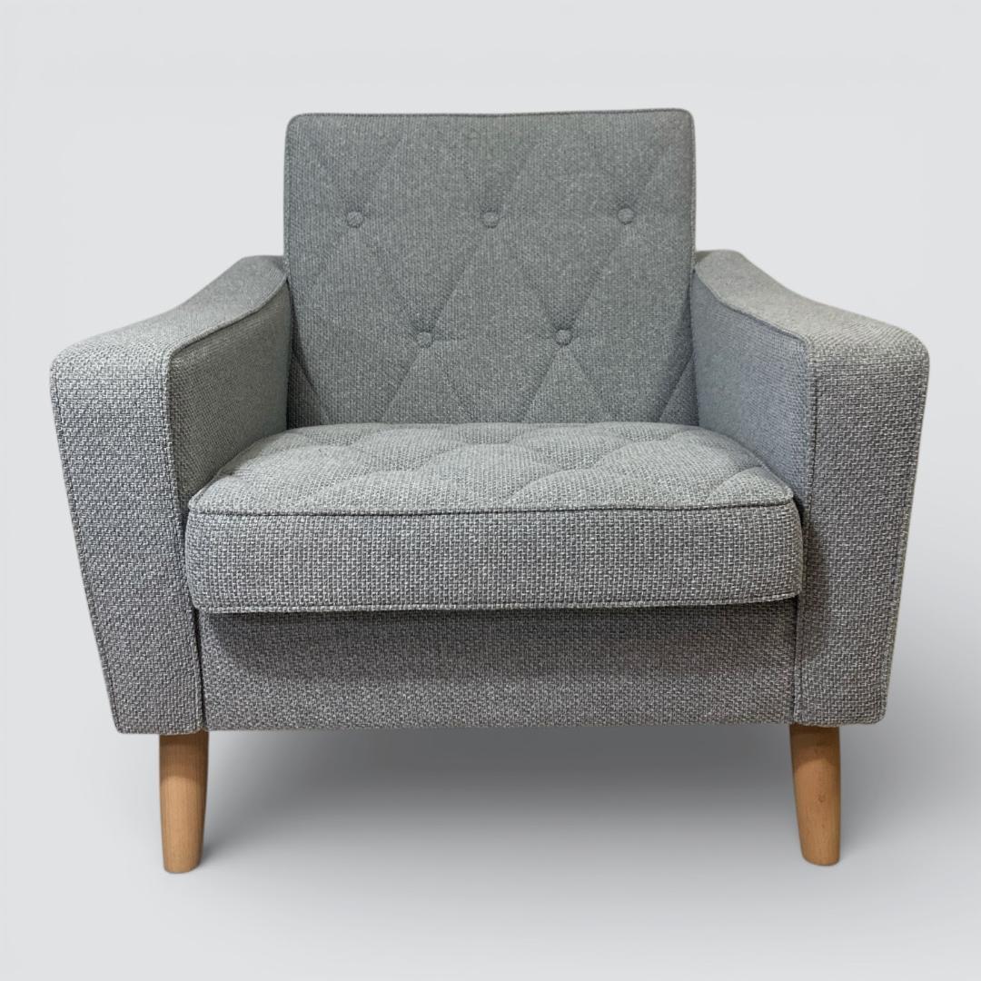 カリモク60 ロビーチェア 1シーター［廃盤カラー生地ミストグレー］難あり