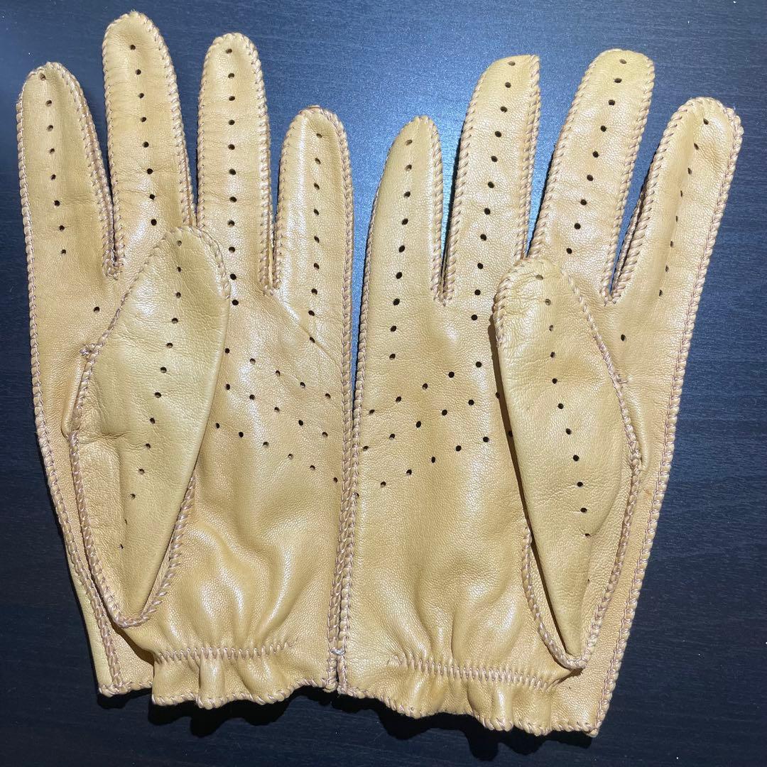 トラサルディ TRUSARDI ベージュ パンチング レザー 手袋