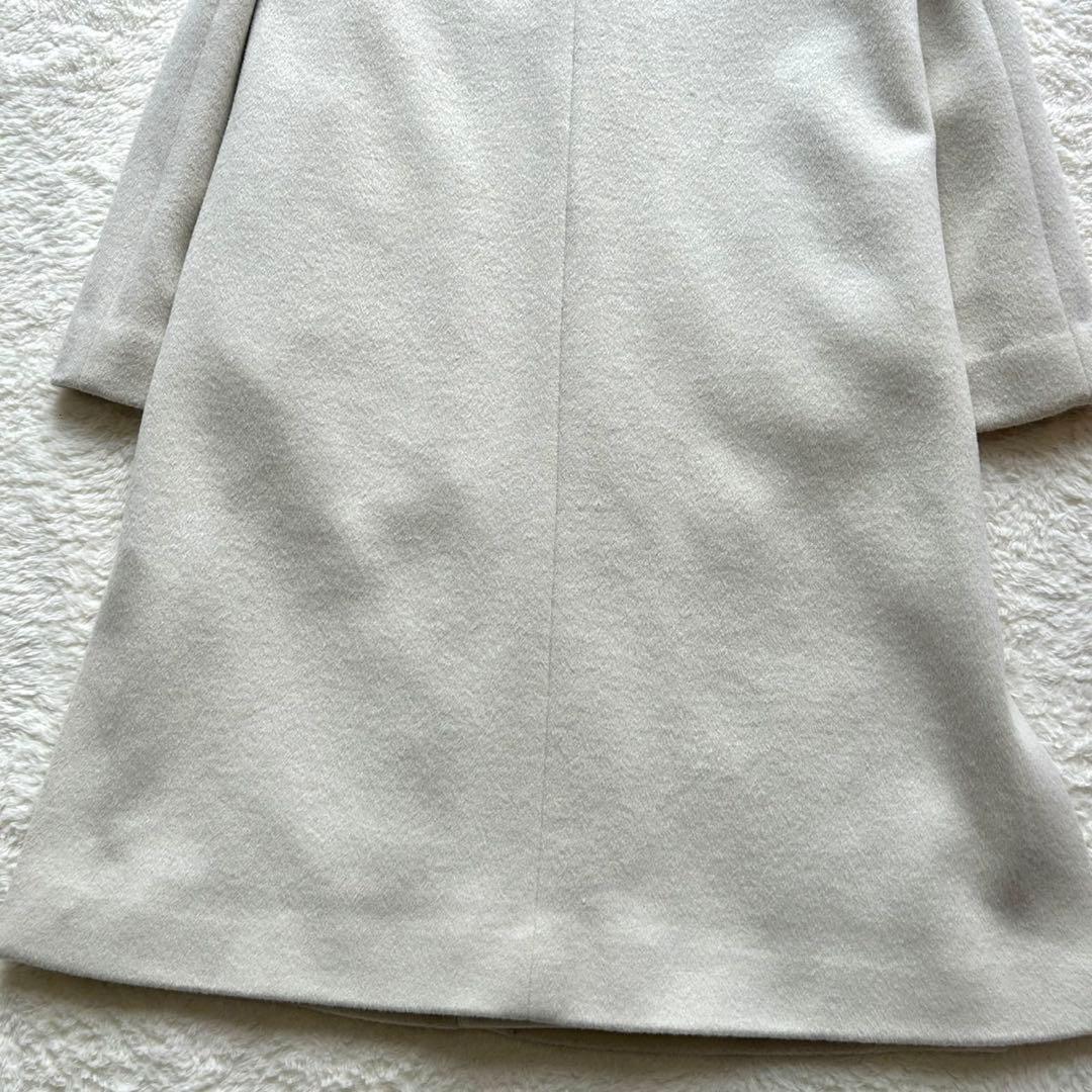 【美品】グリーンレーベル ショートビーバー ノーカラー コート カシミヤ 38